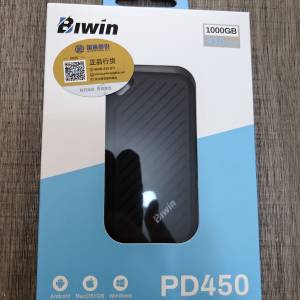 全新未開 Biwin PD450 1TB 外置SSD
