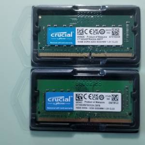 (未售) Crucial 16GB x 2 (Total 32GB) SODIMM DDR4 RAM  (附memTest86測試相片)