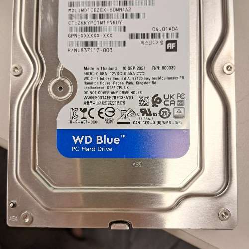 WD Blue 3.5" 1TB SATA WD10EZEX 硬碟 hard disk 7200 rpm 64MB cache