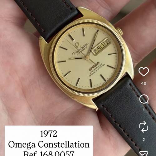 omega constellation 168.0057 18k gold watch