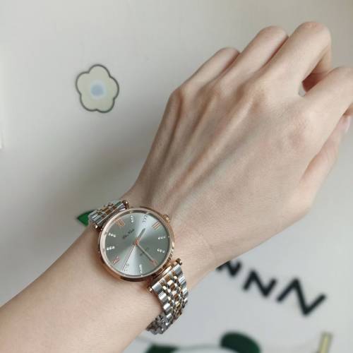 💰No bargain ⌚ 𝙑𝙞𝙣𝙩𝙖𝙜𝙚「𝘿𝙞 𝙉𝙪𝙤」時尚石英水晶女錶,圓形玫瑰金錶殼