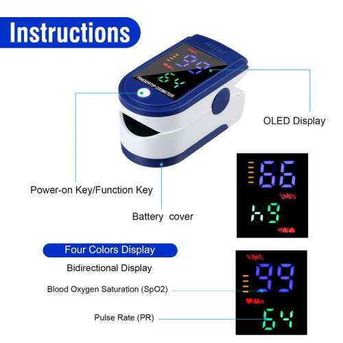 Finger Tip Pulse Oximeter with (Large Color Digital Display) (血氧/脈搏機) 自...