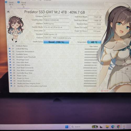4TB SSD Gen4 M.2 Acer predator 固態硬碟