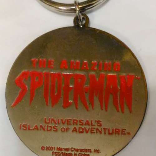 Vintage 2001 THE AMAZING SPIDERMAN Metal Keychain ~RARE~ 蜘蛛俠 匙扣