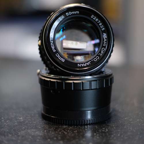 pentax 50mm f/1.4 with rear converter-A 1.4x & PK to Sony E adapter