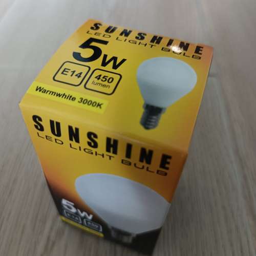 Sunshine LED 燈泡 - 5W E14細螺頭 3000K 黃光