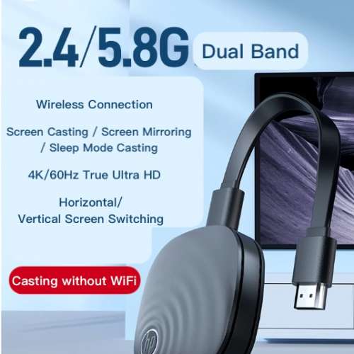 HP 4K UHD(4K@60Hz True Ultra HD) Wireless Display Adapter &ndash;2.4G/5.8G 🔥Dual ...