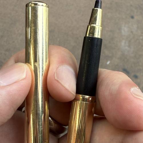 【極罕工廠樣品】古董 1980s 美國製派克 Parker Classic 12K 包金實心模型筆