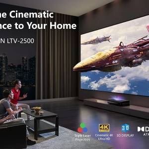 AWOL Vision LTV-2500 4K Ultra Short Throw (UST) Tri-Chroma Laser Projector
