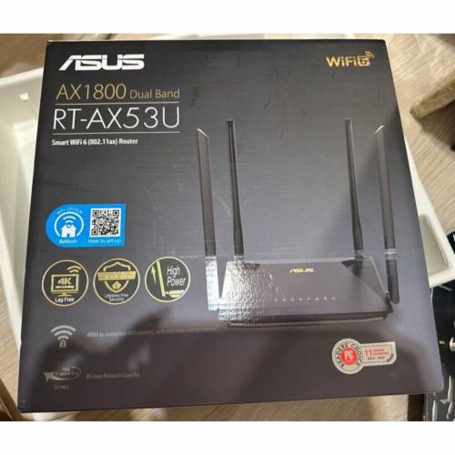 98%勁新行貨ASUS AX1800 Dual Band WiFi 6 (802.11ax) None  RT-AX53U wired router...