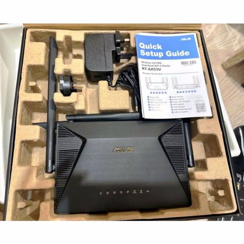 98%勁新行貨ASUS AX1800 Dual Band WiFi 6 (802.11ax) None  RT-AX53U wired router...