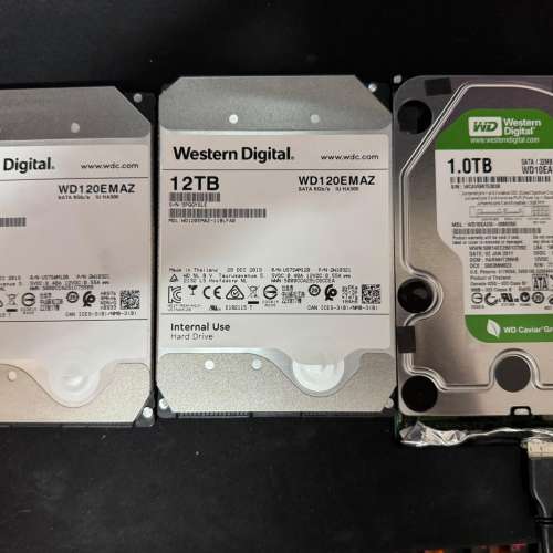 Western Digital 12TB 及 1TB 硬碟 HDD
