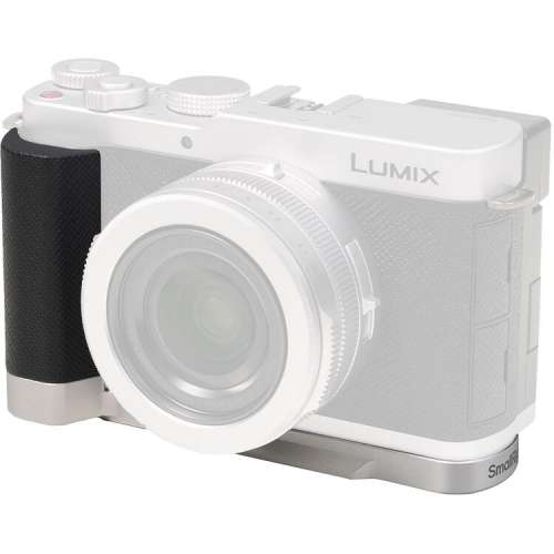 L-Shaped Mount Plate with Silicone Handle for Panasonic LUMIX L10 (Silver)