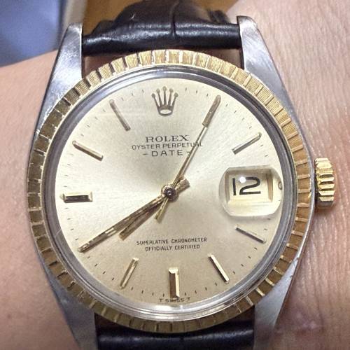 好X新淨😆 Rolex 1505 金鋼  k金圈 34mm錶面 膠鏡 送靚皮帶+原裝包金扣  平到笑🤣$...