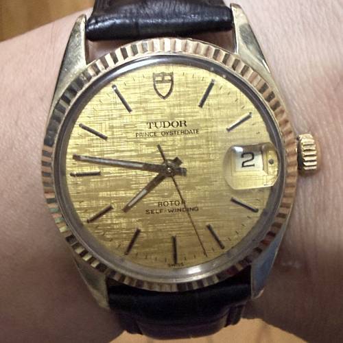 Tudor 75205 金套 布紋面 淨錶 送靚皮帶 原裝包金扣 $7300