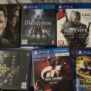 PS4 遊戲 GT, 巫師 witcher 3, metal gear 5, bloodborne, winning post, the orde...