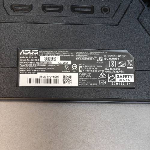 (壞 Mon ) Asus TUF VG249Q3A 24吋 顯示器 華碩 Monitor Parts