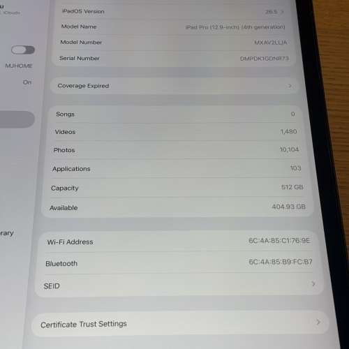 (不議價)iPad Pro 12.9 4代 512gb Wifi版 9成新以上
