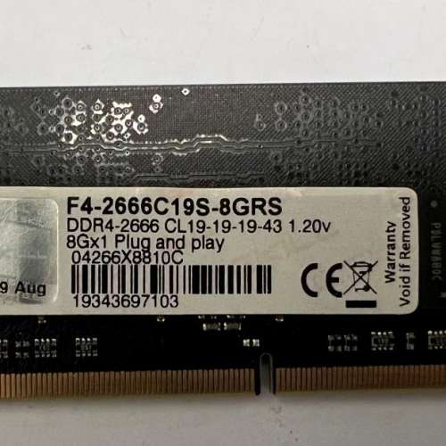 G.skill 8gb ddr4 sodimm 2666