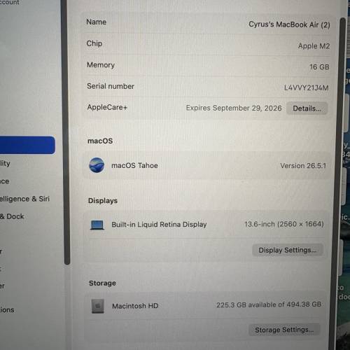 MacBook Air 13-inch, M2, 512GB