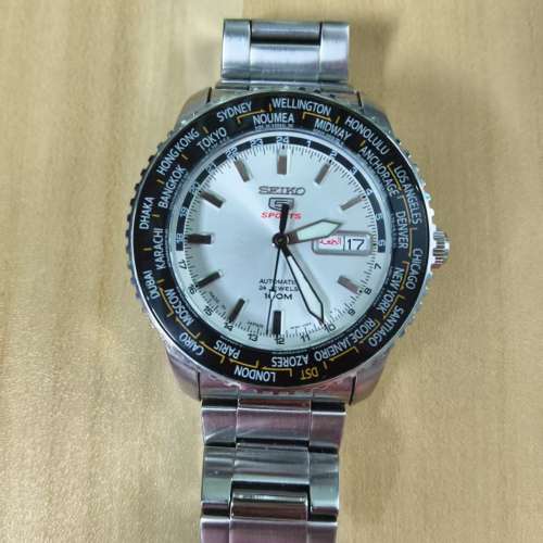 【絕版經典】Seiko 5 Sports SRP123 精工世界時間自動機械錶