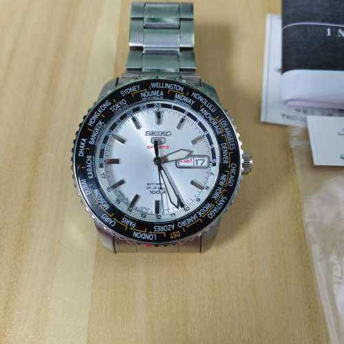 【絕版經典】Seiko 5 Sports SRP123 精工世界時間自動機械錶