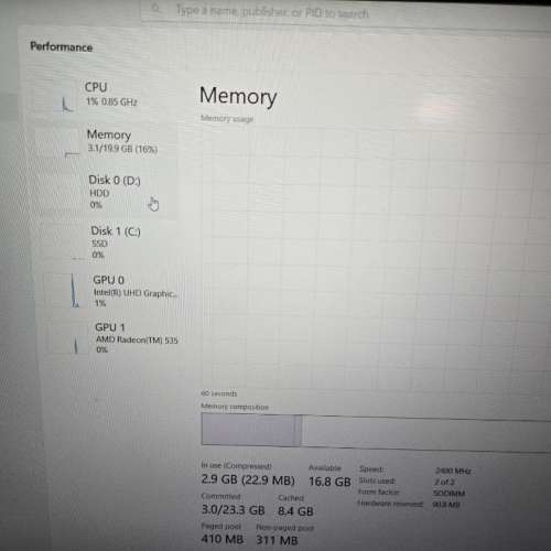 Lenovo 筆記型電腦 Intel i5-8250U 20GB RAM