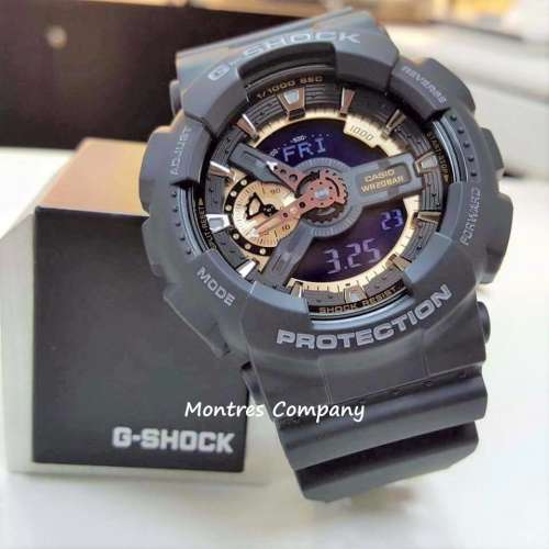 Montres Company 香港註冊公司(33年老店) 卡西歐 CASIO G-Shock 防磁 黑色玫瑰金 G...