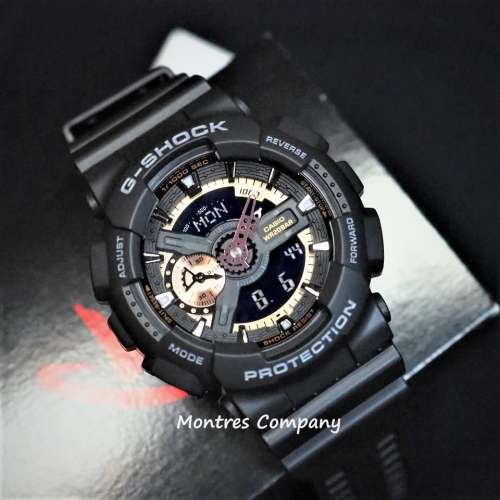 Montres Company 香港註冊公司(33年老店) 卡西歐 CASIO G-Shock 防磁 黑色玫瑰金 G...