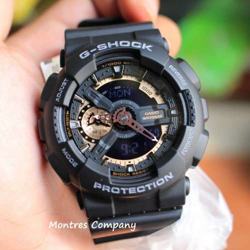 Montres Company 香港註冊公司(33年老店) 卡西歐 CASIO G-Shock 防磁 黑色玫瑰金 G...