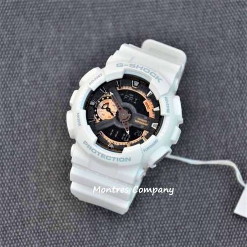 Montres Company 香港註冊公司(33年老店) 卡西歐 CASIO G-Shock 防磁 白色玫瑰金 G...