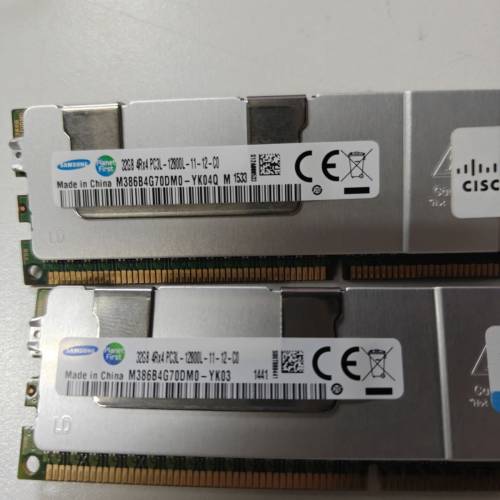 三星 Samsung DDR 3 ECC 1600 4Rx4 PC3L 32GB X2 共64GB