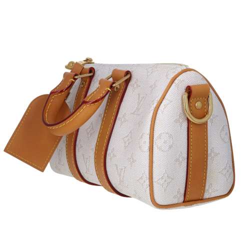Louis Vuitton Monogram Embossed Vachetta Heritage Keepall Bandouliere 25