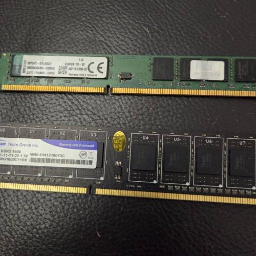 DDR 3 1600 8g，$80兩條