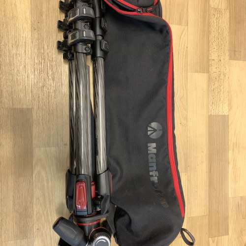 Manfrotto 190 Carbon Fibre 4-Section camera tripod 碳纖維4節三腳架 + Manfrott...