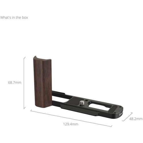 SmallRig L-Shaped Mount Plate with Wooden Handle for Panasonic LUMIX L10 (Black)