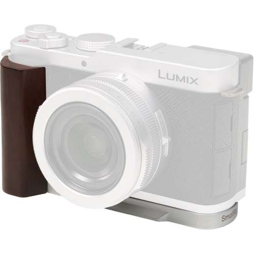 SmallRig L-Shaped Mount Plate with Wooden Handle for Panasonic LUMIX L10 (Silver