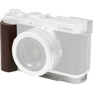 SmallRig L-Shaped Mount Plate with Wooden Handle for Panasonic LUMIX L10 (Silver