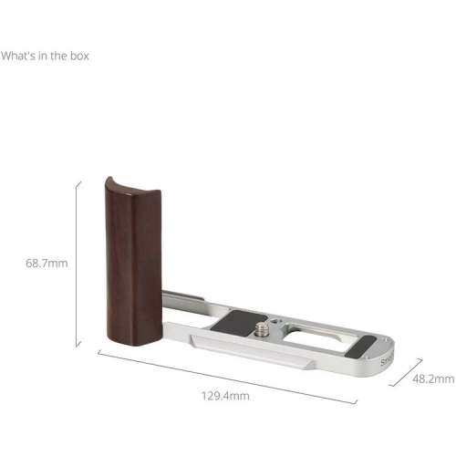 SmallRig L-Shaped Mount Plate with Wooden Handle for Panasonic LUMIX L10 (Silver