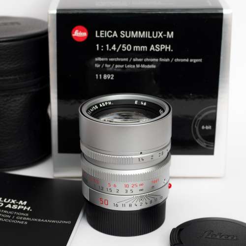 Leica Summilux-M 50mm F/1.4 E46 ASPH Silver Lens Germany 11892