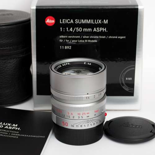 Leica Summilux-M 50mm F/1.4 E46 ASPH Silver Lens Germany 11892