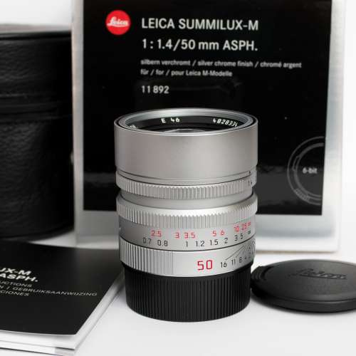 Leica Summilux-M 50mm F/1.4 E46 ASPH Silver Lens Germany 11892
