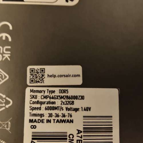 Corsair Dominator Platinum RGB DDR5 6000hz CL 30 記憶體 XMP3.0 / EXPO ddr5 ram