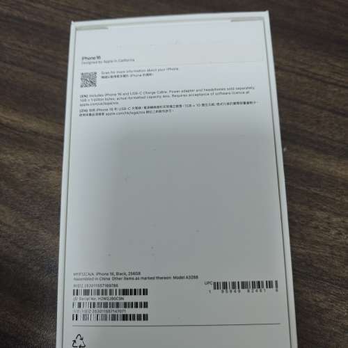 出售黑色iphone 16 256GB（港版）