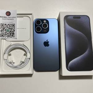 不議價 iPhone 15 pro 128gb 藍色 eSim + 一張實體sim 電池100%充電4次 what app 6...