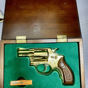日本模型槍 KOKUSAI S&W M36 電鍍24K  限定品 值得收藏