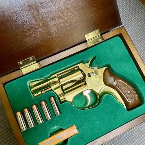 日本模型槍 KOKUSAI S&W M36 電鍍24K  限定品 值得收藏