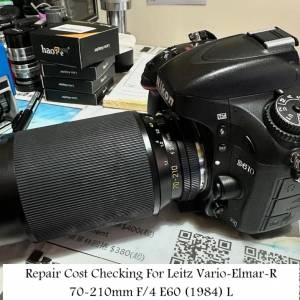 Repair Cost Checking For Leitz Vario-Elmar-R 70-210mm F/4 E60 (1984) Lens Clean