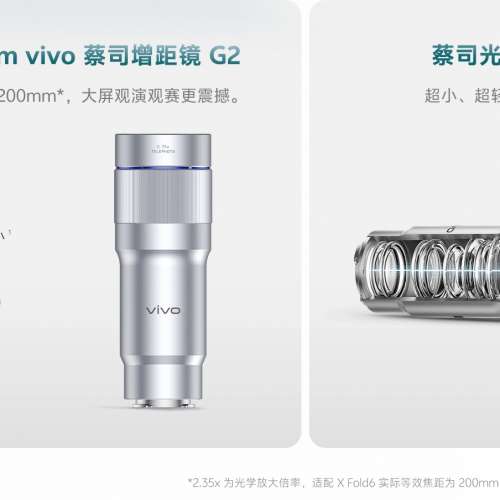 少量現貨）vivo X Fold6 ZEISS 增距鏡G2 鏡頭套裝 200mm鏡頭+手機殼/ 手機殼/ 攝影...