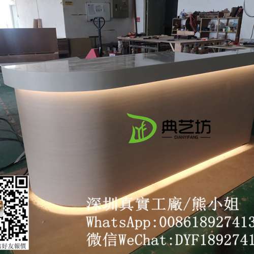 前台櫃，餐廳收銀枱，餐廳茶水櫃，收銀枱，儲物櫃，茶水櫃，抽屜收銀枱定做，有燈帶...